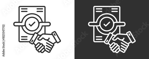Contract Icon Set Vector Collection Isolated In Black And White