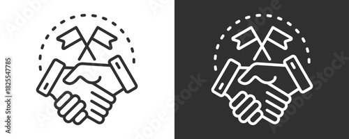 Alliance Icon Set Vector Collection Isolated In Black And White