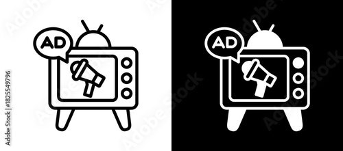 Advertisement whiteblack icon