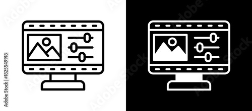 Picture Editing whiteblack icon