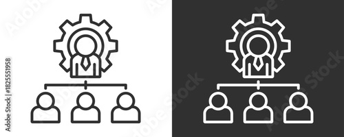 Project Team Icon Set Vector Collection Isolated In Black And White