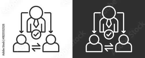 Delegate Icon Set Vector Collection Isolated In Black And White