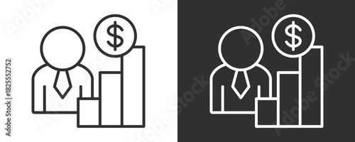 Sales Agent Icon Set Vector Collection Isolated In Black And White