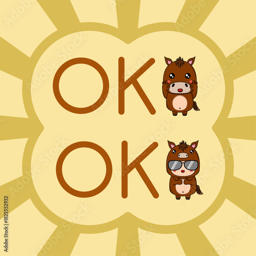 God of Wealth or Caishen (财神) and a character in a horse costume, typically associated with the Chinese New Year. Eps 10.