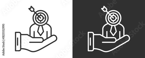 Target Icon Set Vector Collection Isolated In Black And White