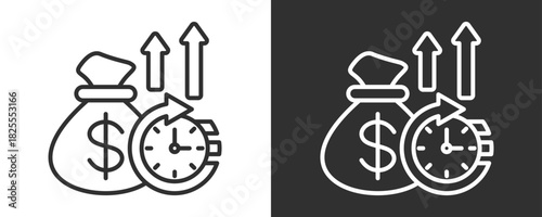 Productivity Icon Set Vector Collection Isolated In Black And White