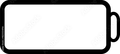 Colorful battery level indicator icon 0% charge