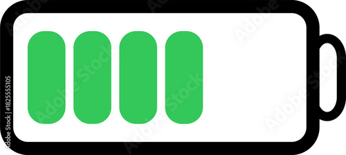 Colorful battery level indicator icon 0% charge