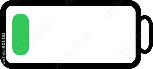 Colorful battery level indicator icon 0% charge