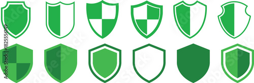 Shield Icon set. Protect shield security line icons. Badge quality symbol, sign, logo or emblem. Сryptocurrency protection sign. Crypto currency security web button. Interface design element.