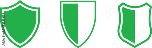 Shield Icon set. Protect shield security line icons. Badge quality symbol, sign, logo or emblem. Сryptocurrency protection sign. Crypto currency security web button. Interface design element.