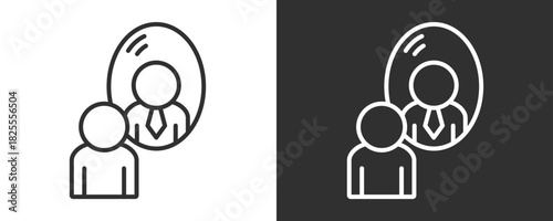 Reflection Icon Set Vector Collection Isolated In Black And White