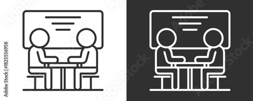 Conference Icon Set Vector Collection Isolated In Black And White