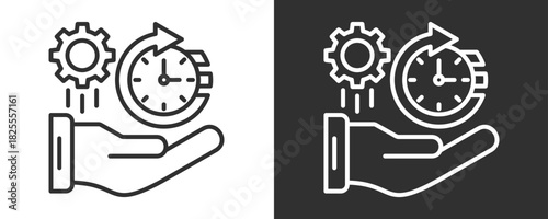 Time Management Icon Set Vector Collection Isolated In Black And White