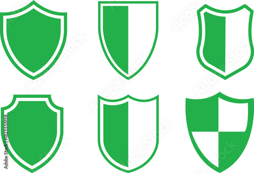 Shield Icon set. Protect shield security line icons. Badge quality symbol, sign, logo or emblem. Сryptocurrency protection sign. Crypto currency security web button. Interface design element.