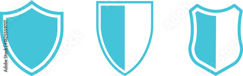 Shield Icon set. Protect shield security line icons. Badge quality symbol, sign, logo or emblem. Сryptocurrency protection sign. Crypto currency security web button. Interface design element.