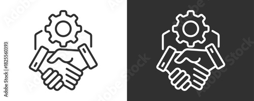 Cooperation Icon Set Vector Collection Isolated In Black And White