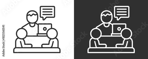 Discussion Icon Set Vector Collection Isolated In Black And White