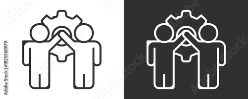 Teamwork Icon Set Vector Collection Isolated In Black And White