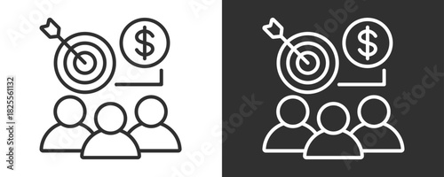 Objective Icon Set Vector Collection Isolated In Black And White