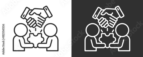 Team Building Icon Set Vector Collection Isolated In Black And White