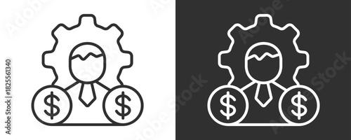 Manager Icon Set Vector Collection Isolated In Black And White