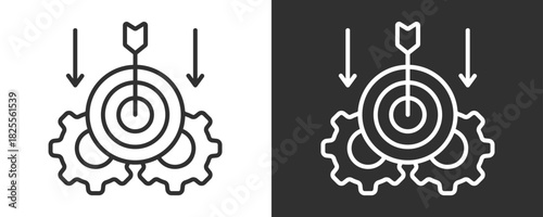 Goal Setting Icon Set Vector Collection Isolated In Black And White