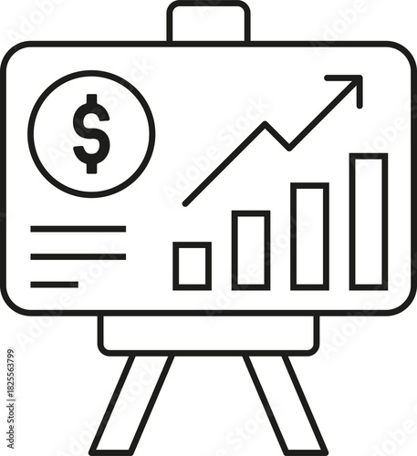 Minimal Line Icon Business Presentation Board Stock