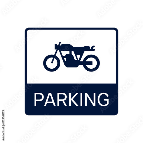 Motor bike parking sign icon template, transportation symbol