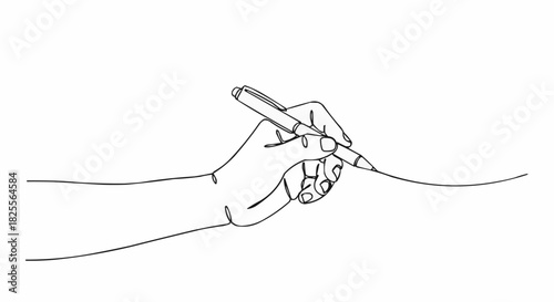 hand writing with pen, continuous line drawing clip art preview