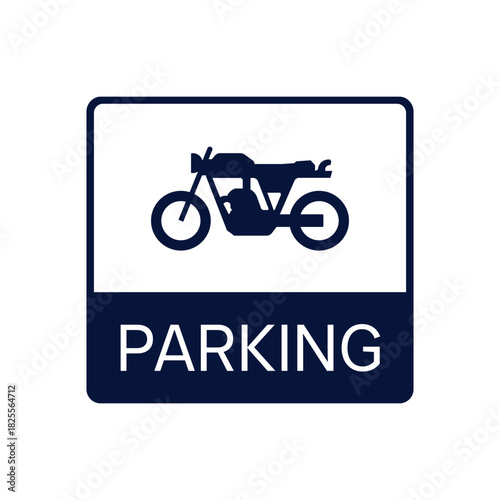 Motor bike parking sign icon template, transportation symbol