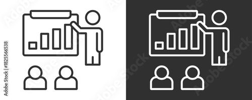 Presentation Icon Set Vector Collection Isolated In Black And White
