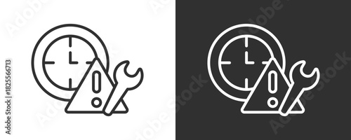 Time Alert Icon Set Vector Collection Isolated In Black And White