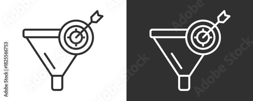 Target Icon Set Vector Collection Isolated In Black And White