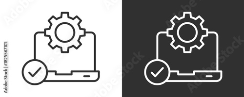 Automation Icon Set Vector Collection Isolated In Black And White