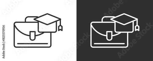 Academic Icon Set Vector Collection Isolated In Black And White