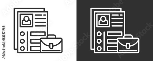 Job Application Icon Set Vector Collection Isolated In Black And White