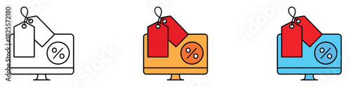 Sales icon vector. online shopping discounts symbol. vector illustration.