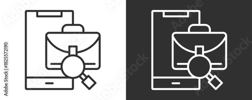 Job Search Icon Set Vector Collection Isolated In Black And White