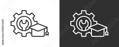 Vocational Icon Set Vector Collection Isolated In Black And White