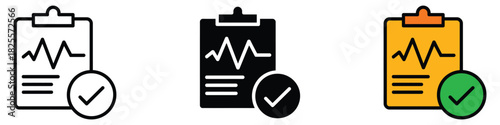 Diagnostic icon vector. health reports, successful medical tests, verified patient data symbol. vector illustration.