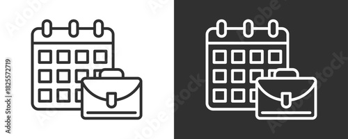 Schedule Icon Set Vector Collection Isolated In Black And White