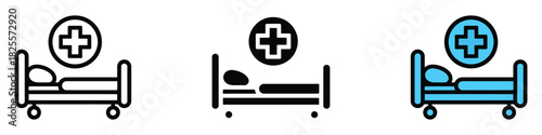 Hospital bed icon vector. healthcare, patient care, and medical facilities symbol. vector illustration.
