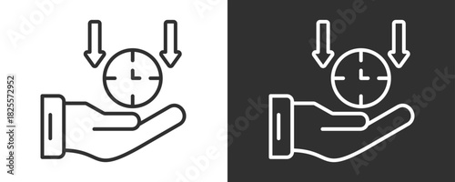 Save Time Icon Set Vector Collection Isolated In Black And White