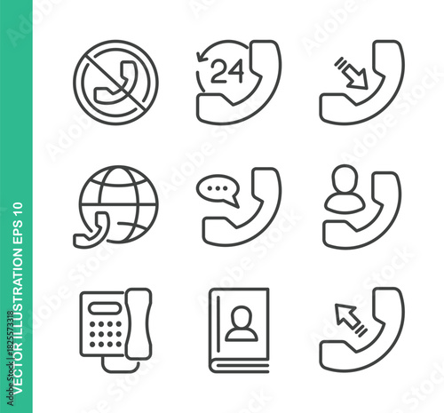 Phone Icons. Thin Line Symbol Elements Collection.