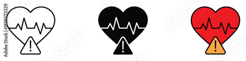 Medical Alert icon vector. cardiac health alerts, medical risks symbol. vector illustration.