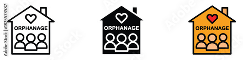 Orphanage icon vector. care and community for children symbol. vector illustration.
