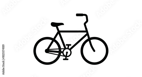 Black silhouette bicycle icon for cycling and transport.