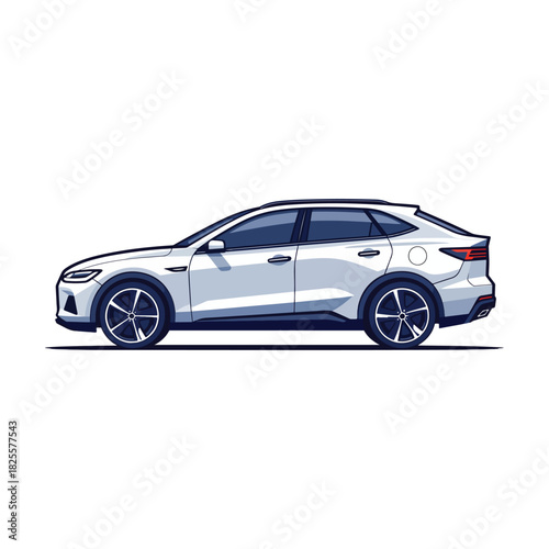 Modern crossover SUV side view vector illustration