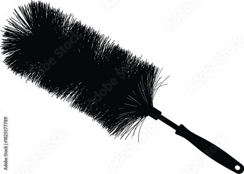Feather duster with handle for cleaning, dusting, and household chores